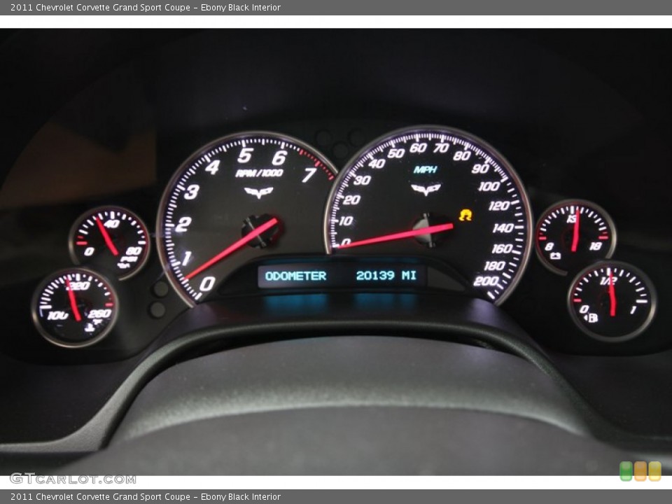 Ebony Black Interior Gauges for the 2011 Chevrolet Corvette Grand Sport Coupe #68839821
