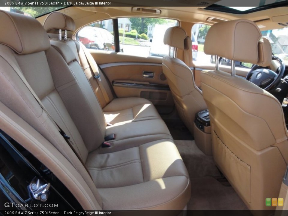 Dark Beige/Beige III Interior Rear Seat for the 2006 BMW 7 Series 750i Sedan #68840895