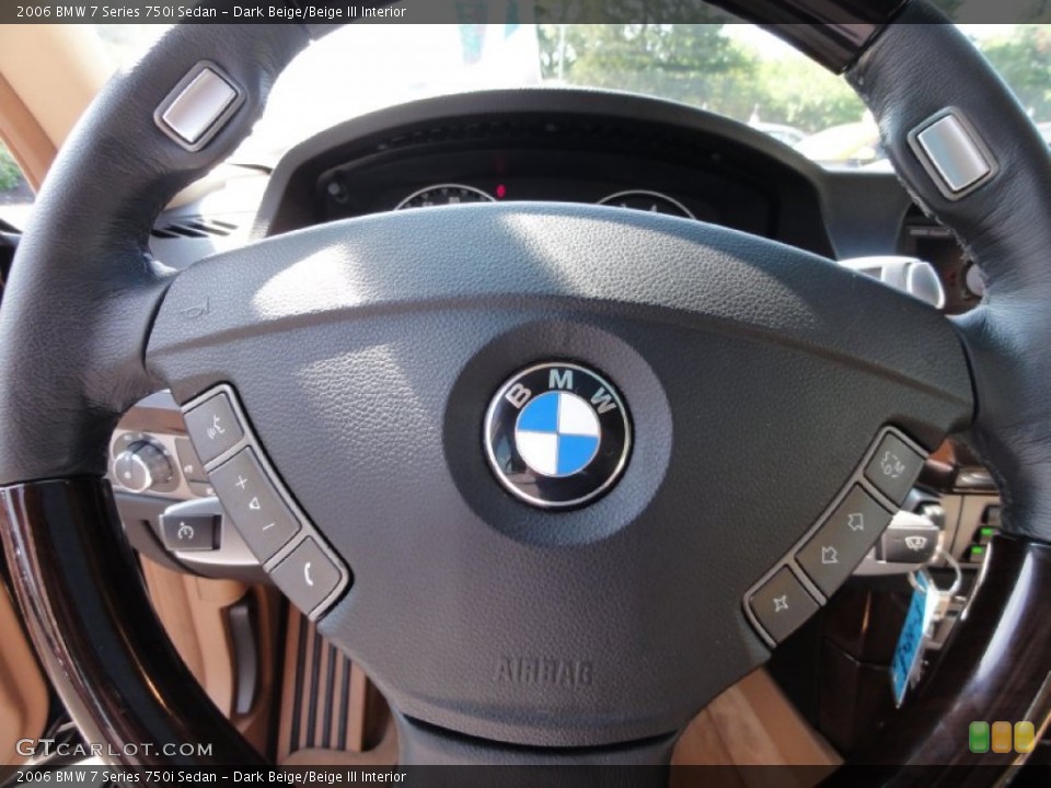 Dark Beige/Beige III Interior Steering Wheel for the 2006 BMW 7 Series 750i Sedan #68840988