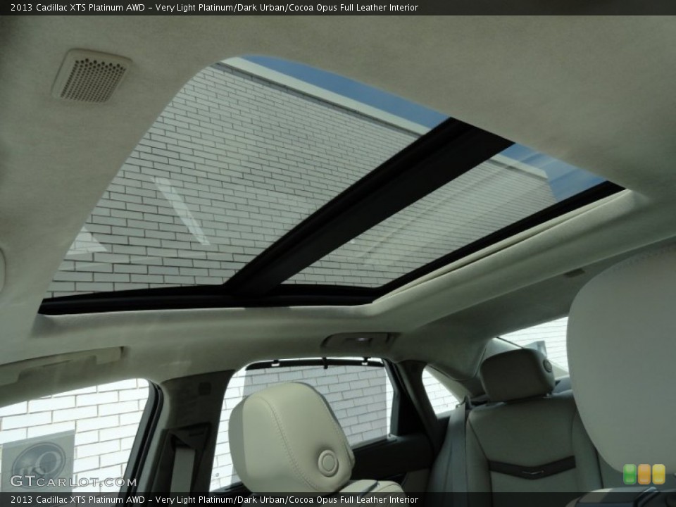 Very Light Platinum/Dark Urban/Cocoa Opus Full Leather Interior Sunroof for the 2013 Cadillac XTS Platinum AWD #68842743