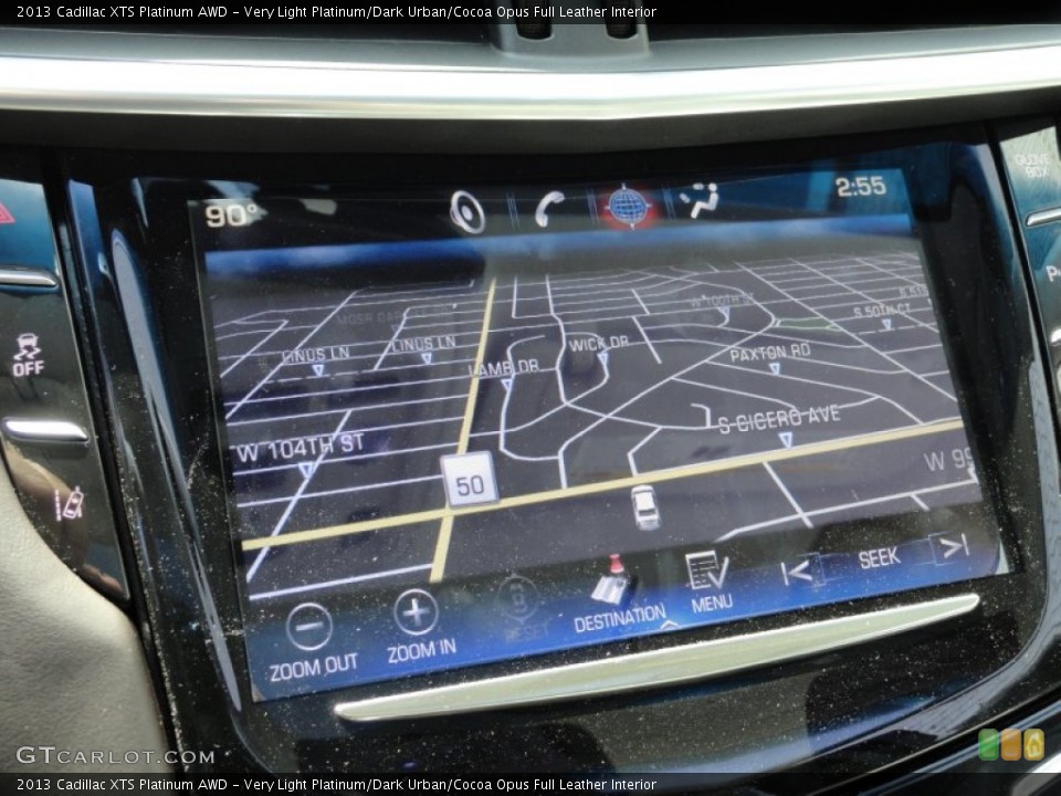 Very Light Platinum/Dark Urban/Cocoa Opus Full Leather Interior Navigation for the 2013 Cadillac XTS Platinum AWD #68842825