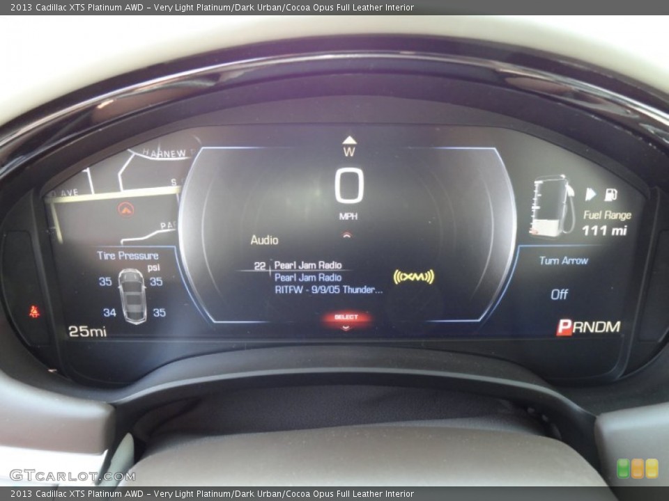 Very Light Platinum/Dark Urban/Cocoa Opus Full Leather Interior Gauges for the 2013 Cadillac XTS Platinum AWD #68842836