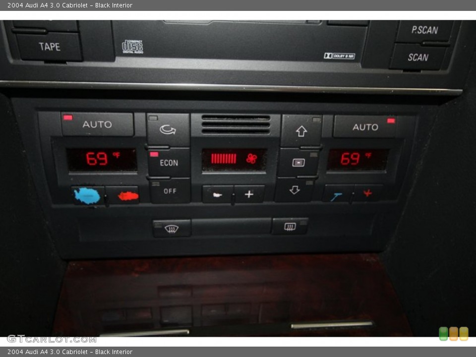 Black Interior Controls for the 2004 Audi A4 3.0 Cabriolet #68843280