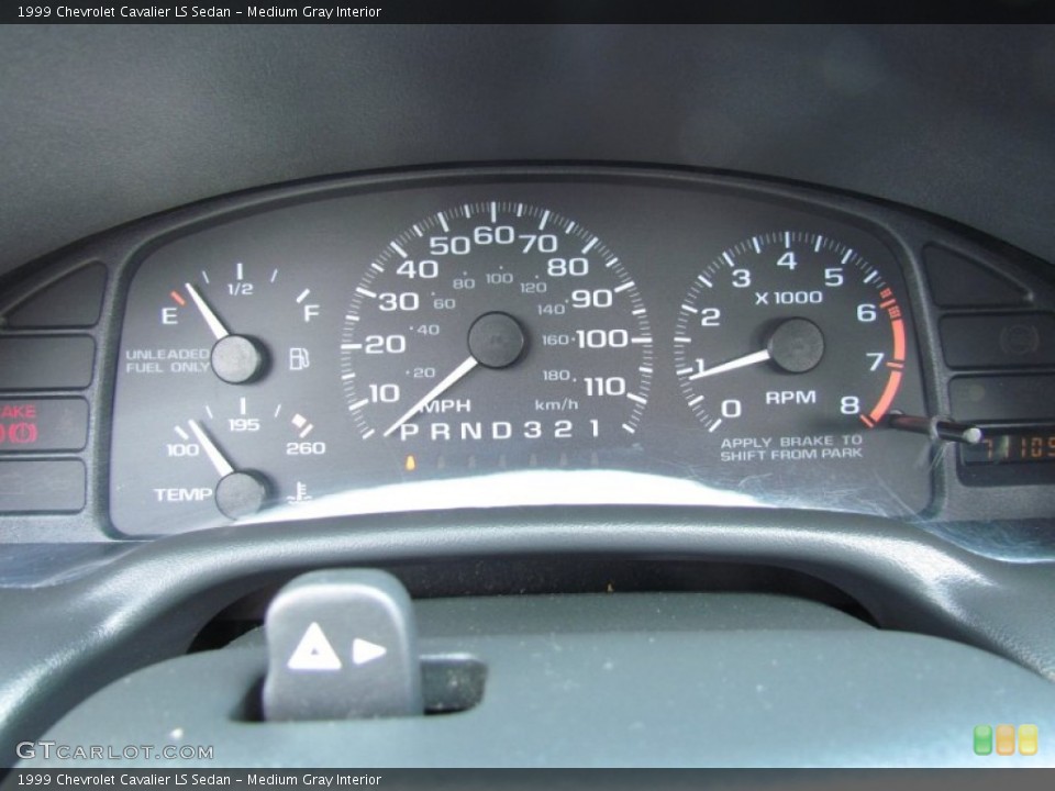 Medium Gray Interior Gauges for the 1999 Chevrolet Cavalier LS Sedan #68843448