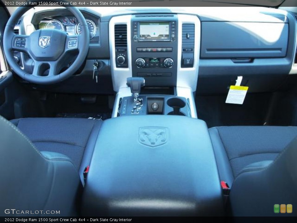 Dark Slate Gray Interior Dashboard for the 2012 Dodge Ram 1500 Sport Crew Cab 4x4 #68854575