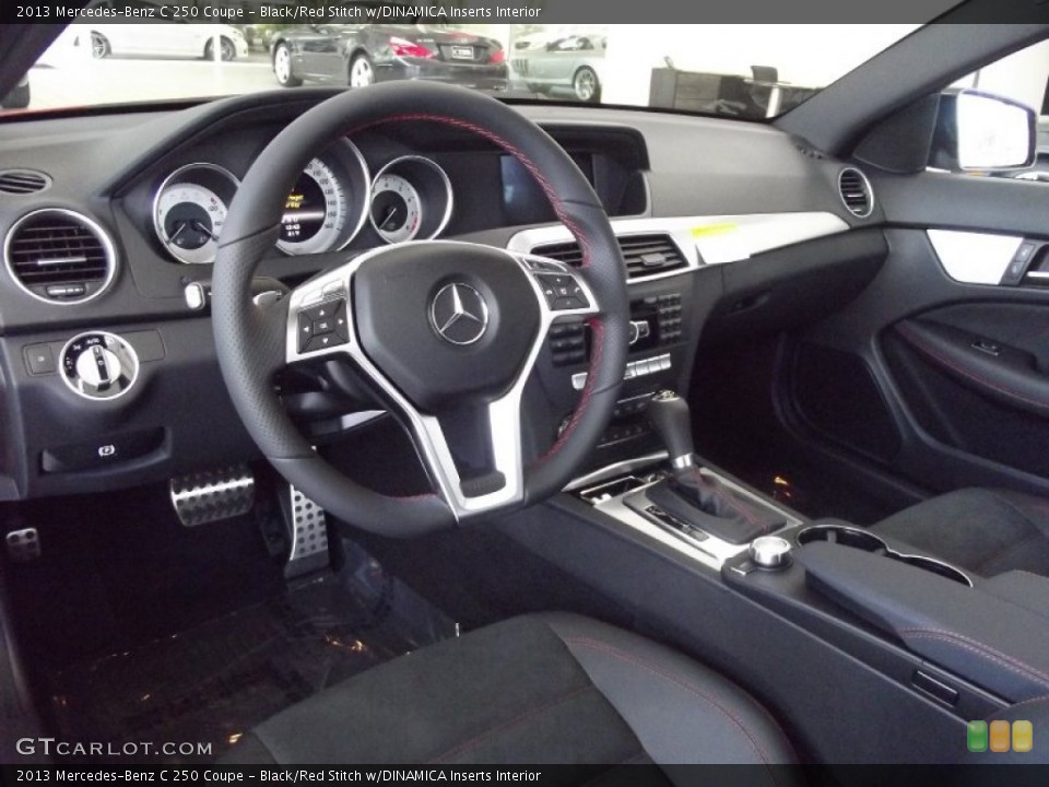Black/Red Stitch w/DINAMICA Inserts Interior Prime Interior for the 2013 Mercedes-Benz C 250 Coupe #68856741