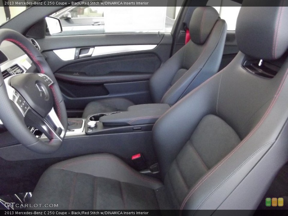 Black/Red Stitch w/DINAMICA Inserts Interior Photo for the 2013 Mercedes-Benz C 250 Coupe #68856750