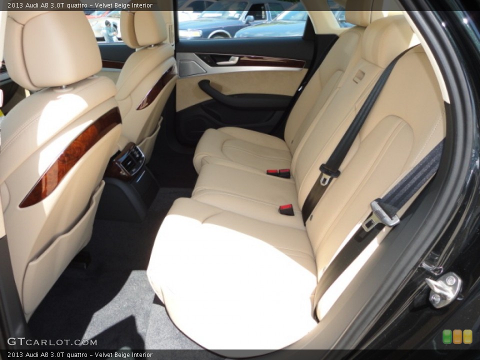 Velvet Beige Interior Rear Seat for the 2013 Audi A8 3.0T quattro #68861550