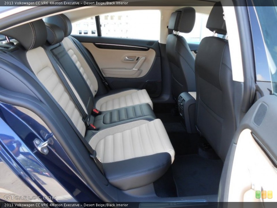 Desert Beige/Black Interior Rear Seat for the 2013 Volkswagen CC VR6 4Motion Executive #68862603