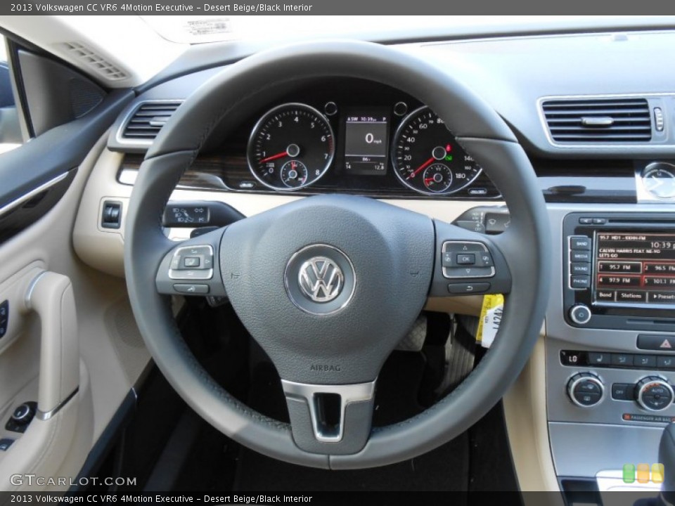 Desert Beige/Black Interior Steering Wheel for the 2013 Volkswagen CC VR6 4Motion Executive #68862620