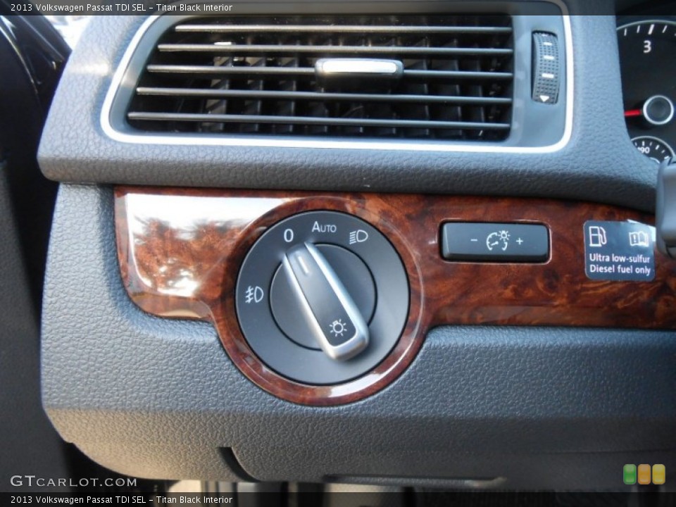 Titan Black Interior Controls for the 2013 Volkswagen Passat TDI SEL #68865441
