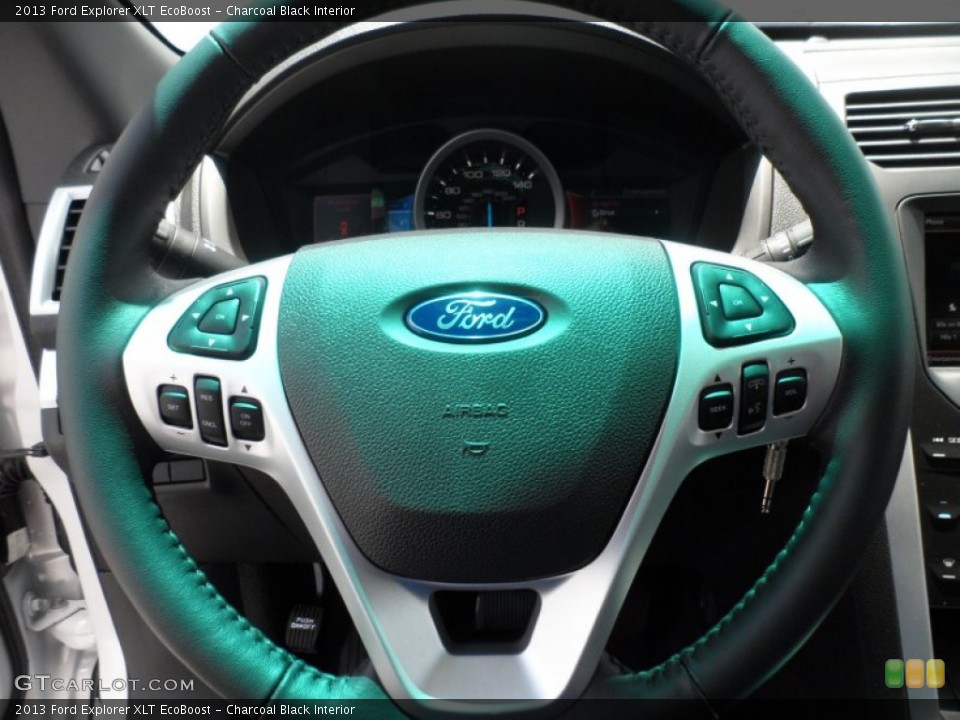 Charcoal Black Interior Steering Wheel for the 2013 Ford Explorer XLT EcoBoost #68865549