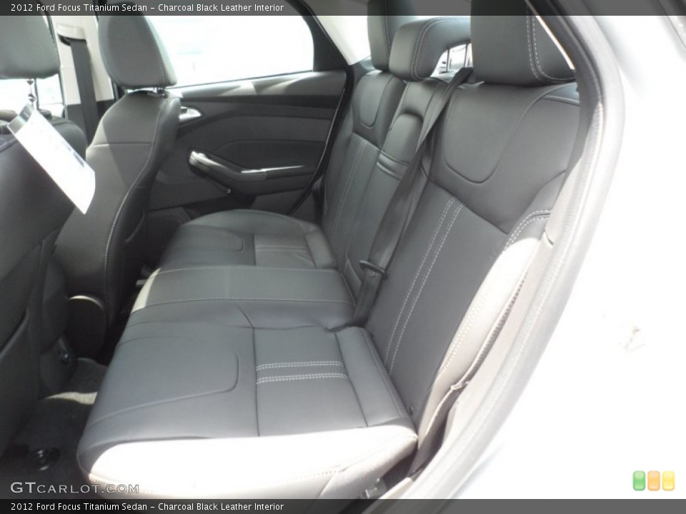 Charcoal Black Leather Interior Rear Seat for the 2012 Ford Focus Titanium Sedan #68867094