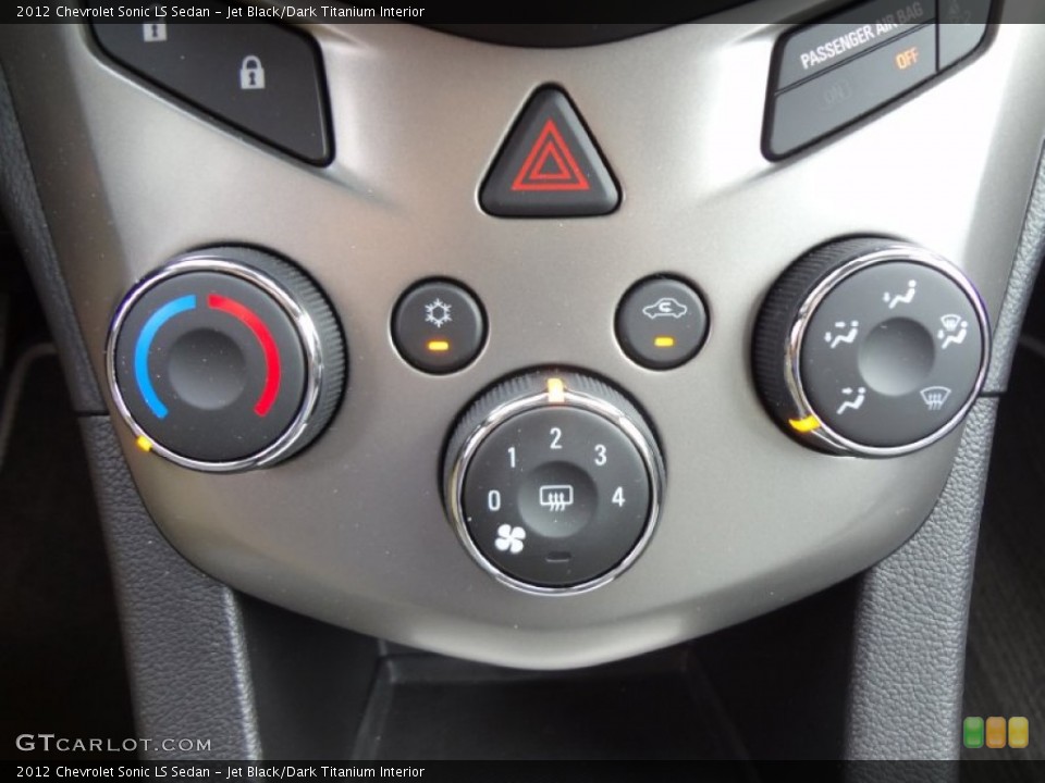 Jet Black/Dark Titanium Interior Controls for the 2012 Chevrolet Sonic LS Sedan #68873832