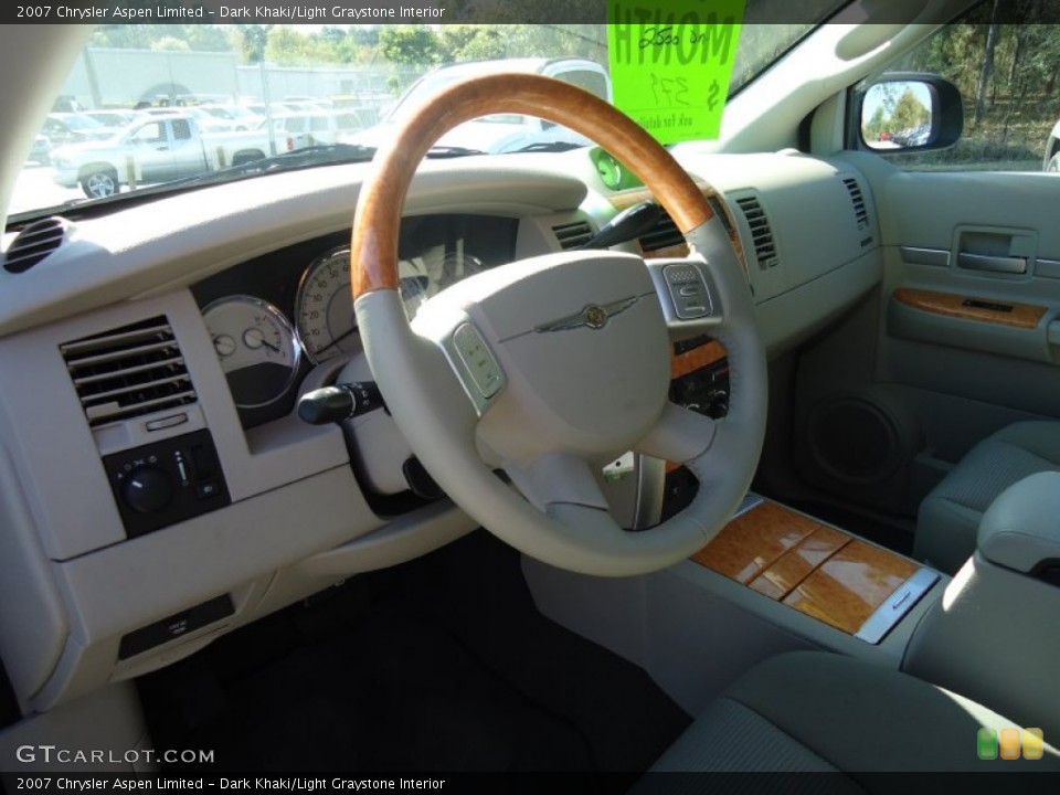 Dark Khaki/Light Graystone Interior Steering Wheel for the 2007 Chrysler Aspen Limited #68880972