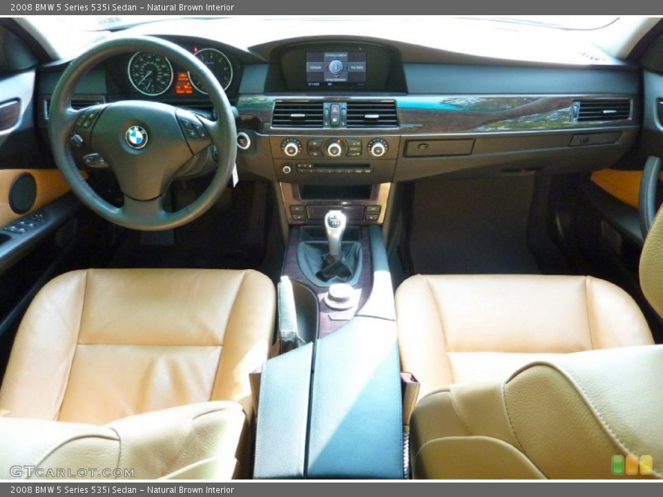 Natural Brown Interior Dashboard for the 2008 BMW 5 Series 535i Sedan #68881926
