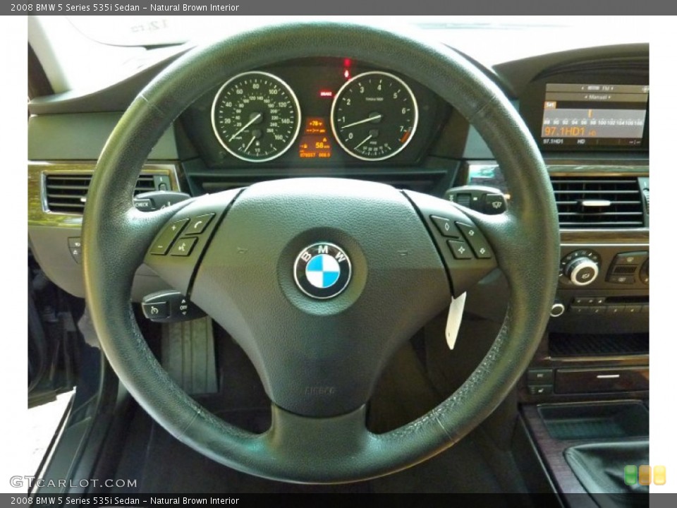 Natural Brown Interior Steering Wheel for the 2008 BMW 5 Series 535i Sedan #68881977