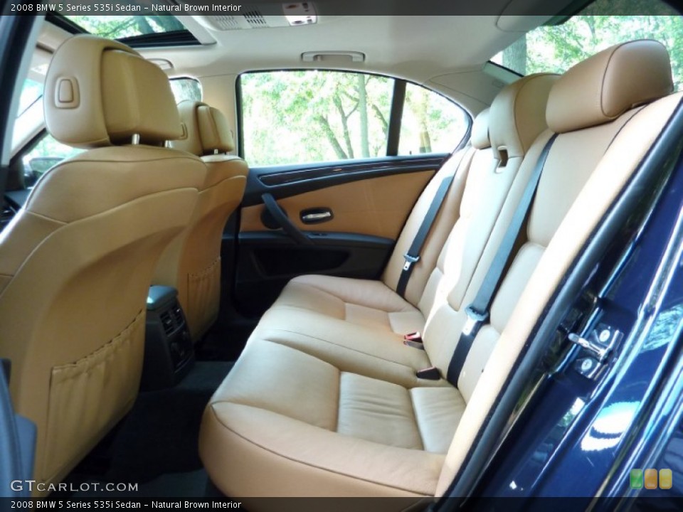 Natural Brown Interior Rear Seat for the 2008 BMW 5 Series 535i Sedan #68882022