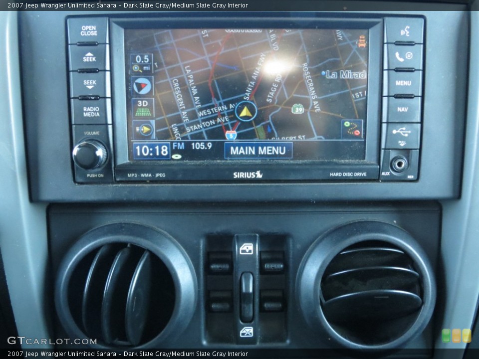 Dark Slate Gray/Medium Slate Gray Interior Navigation for the 2007 Jeep Wrangler Unlimited Sahara #68882886