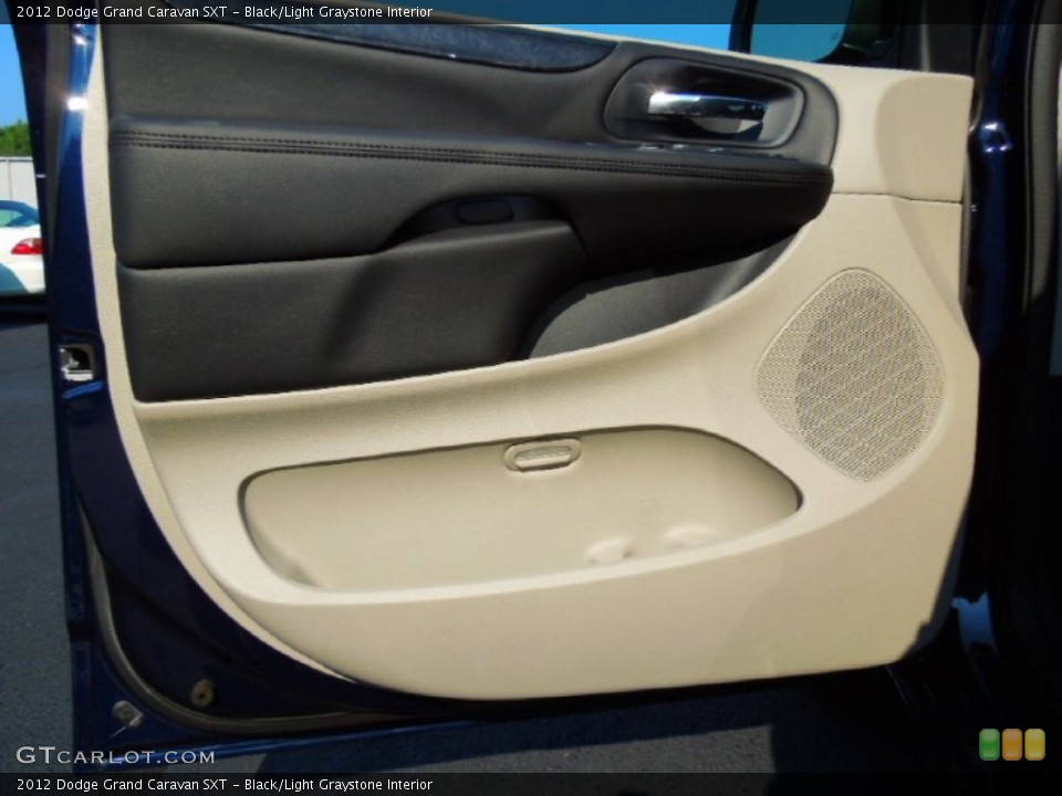 Black/Light Graystone Interior Door Panel for the 2012 Dodge Grand Caravan SXT #68884812