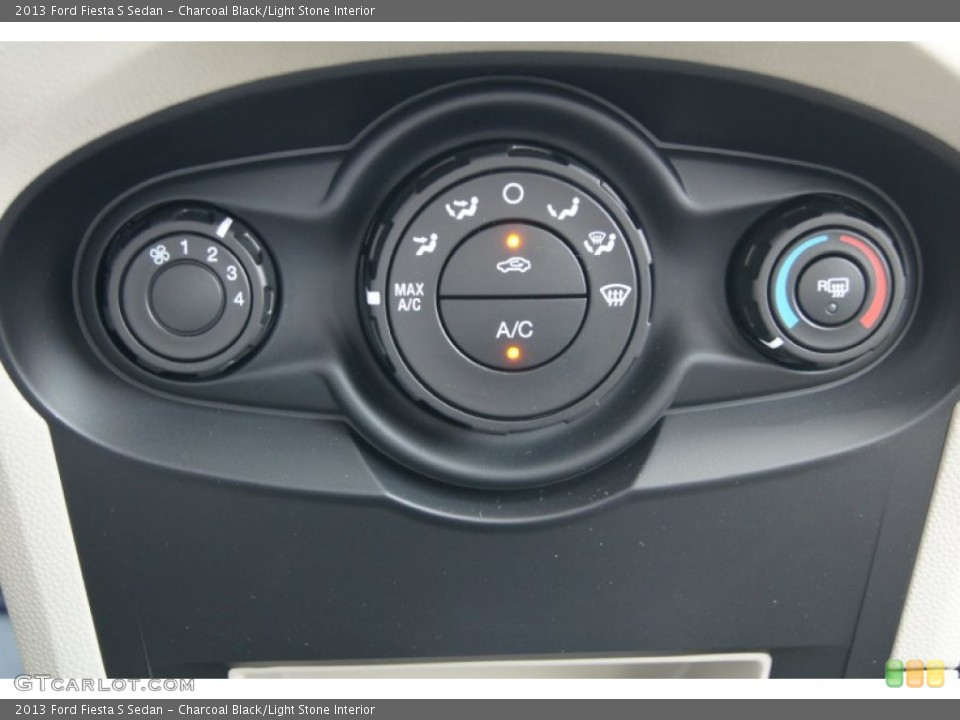 Charcoal Black/Light Stone Interior Controls for the 2013 Ford Fiesta S Sedan #68886174