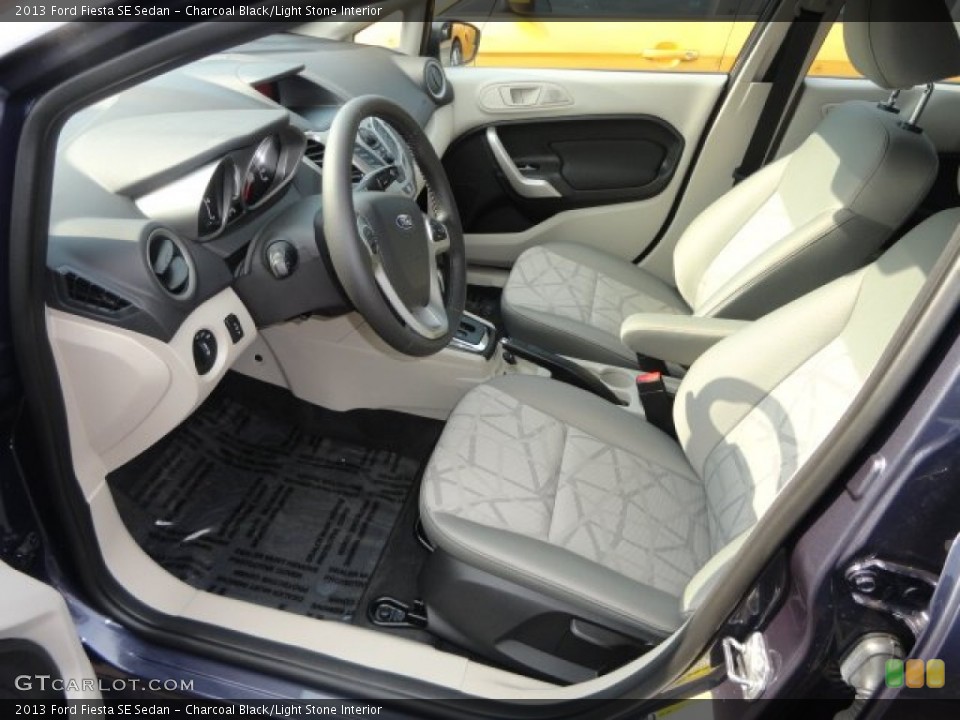 Charcoal Black/Light Stone Interior Front Seat for the 2013 Ford Fiesta SE Sedan #68887689