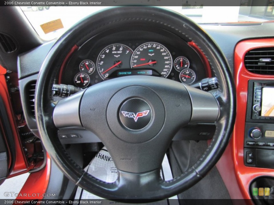 Ebony Black Interior Steering Wheel for the 2006 Chevrolet Corvette Convertible #68891640