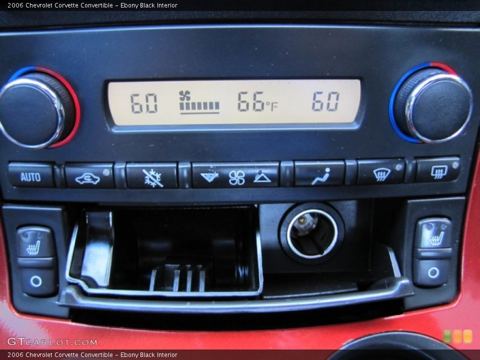 Ebony Black Interior Controls for the 2006 Chevrolet Corvette Convertible #68891745