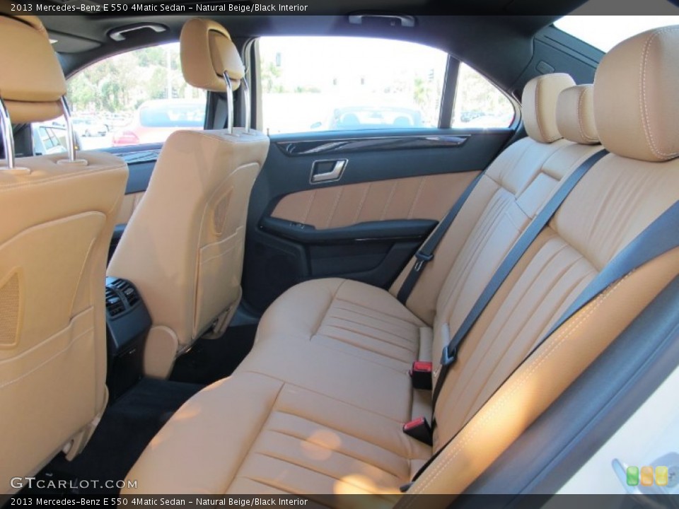 Natural Beige/Black Interior Rear Seat for the 2013 Mercedes-Benz E 550 4Matic Sedan #68893056