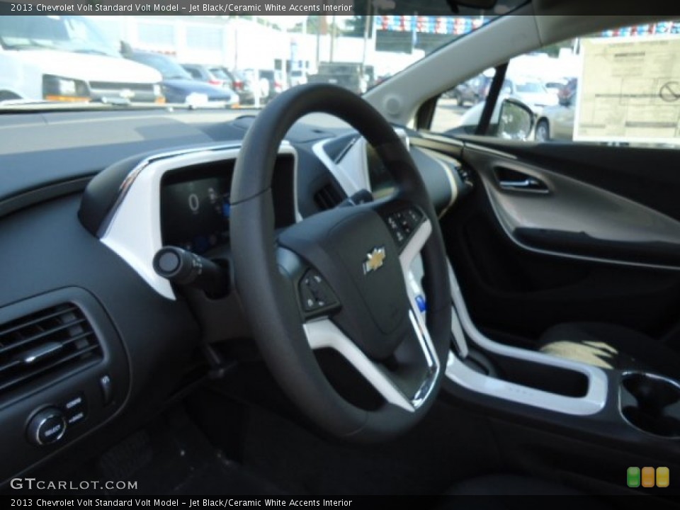 Jet Black/Ceramic White Accents Interior Steering Wheel for the 2013 Chevrolet Volt  #68900691