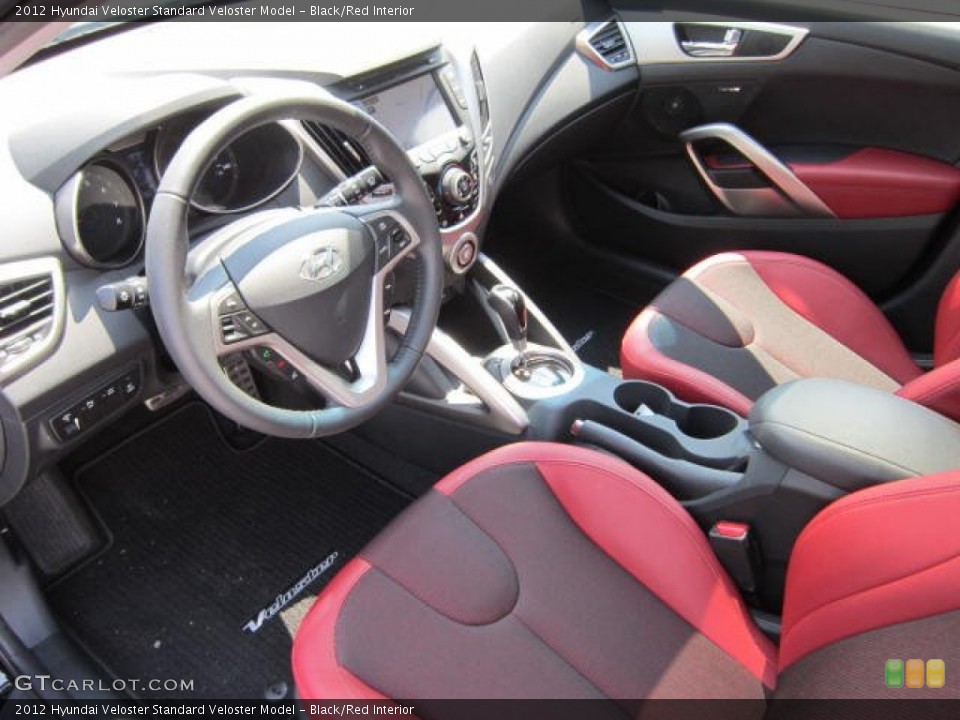 Black/Red Interior Prime Interior for the 2012 Hyundai Veloster  #68901591
