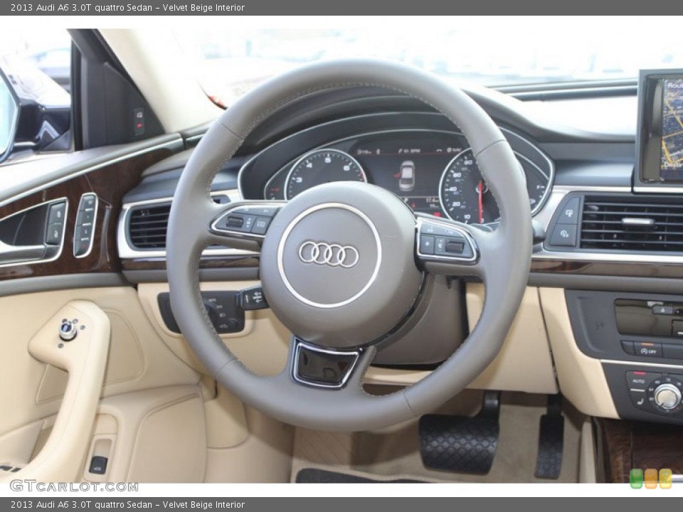 Velvet Beige Interior Steering Wheel for the 2013 Audi A6 3.0T quattro Sedan #68909277