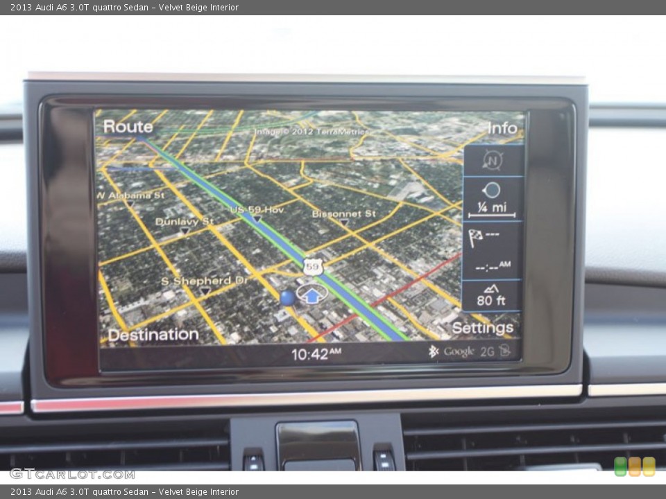 Velvet Beige Interior Navigation for the 2013 Audi A6 3.0T quattro Sedan #68909286