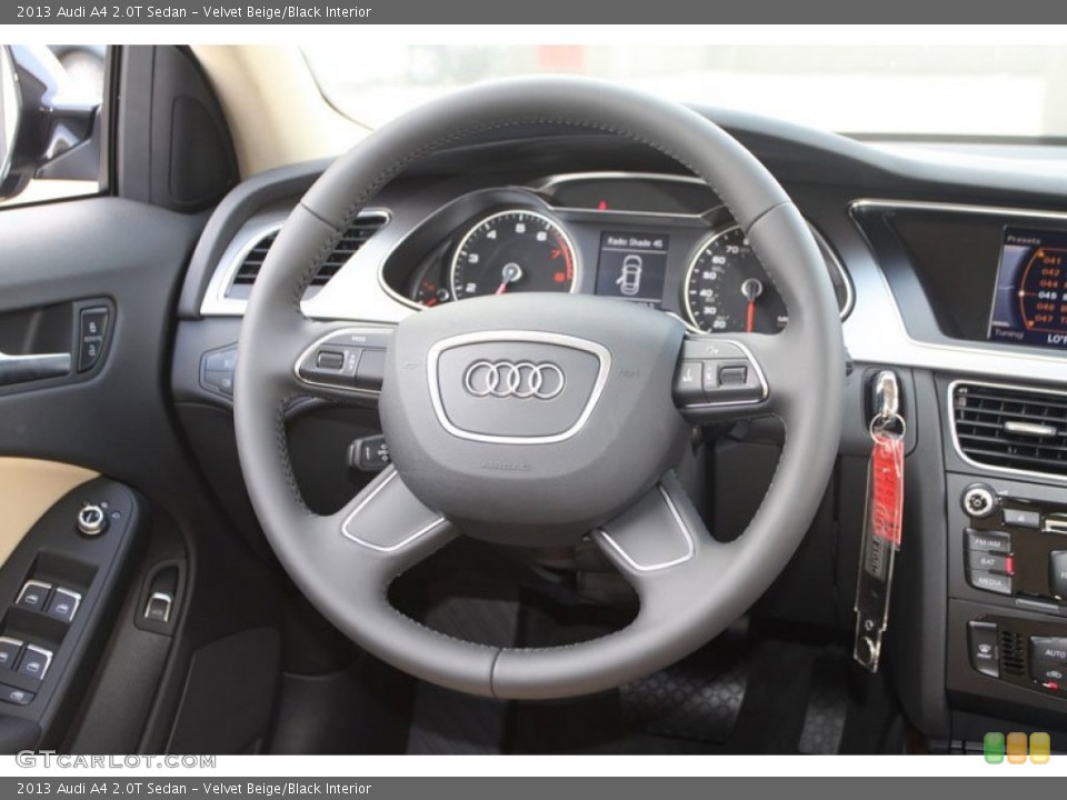 Velvet Beige/Black Interior Steering Wheel for the 2013 Audi A4 2.0T Sedan #68909730