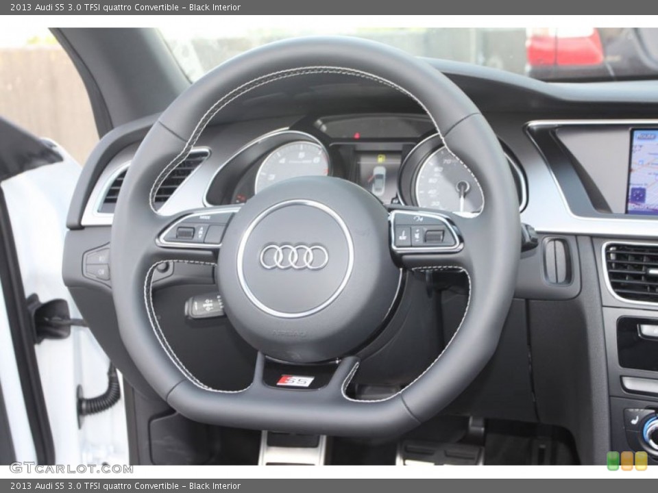 Black Interior Steering Wheel for the 2013 Audi S5 3.0 TFSI quattro Convertible #68911287