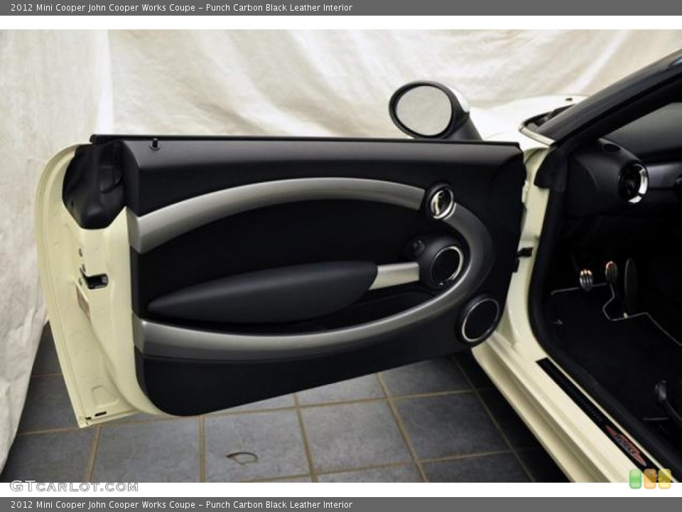 Punch Carbon Black Leather Interior Door Panel for the 2012 Mini Cooper John Cooper Works Coupe #68911347