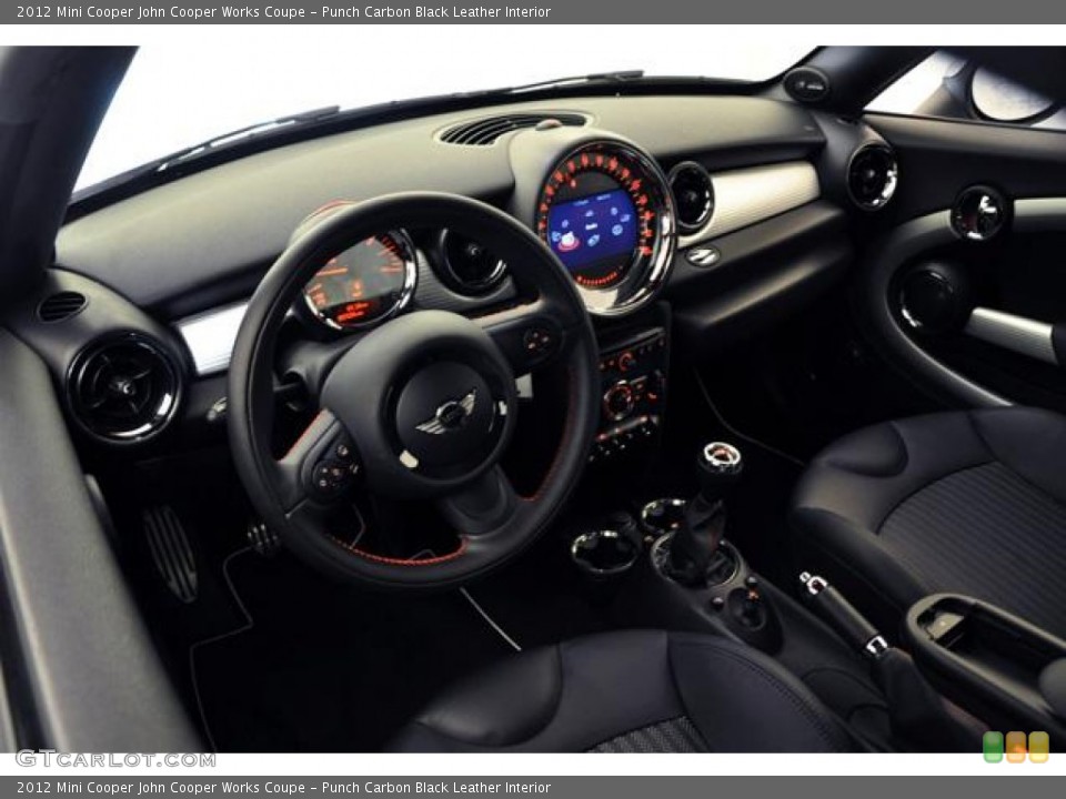 Punch Carbon Black Leather Interior Prime Interior for the 2012 Mini Cooper John Cooper Works Coupe #68911398