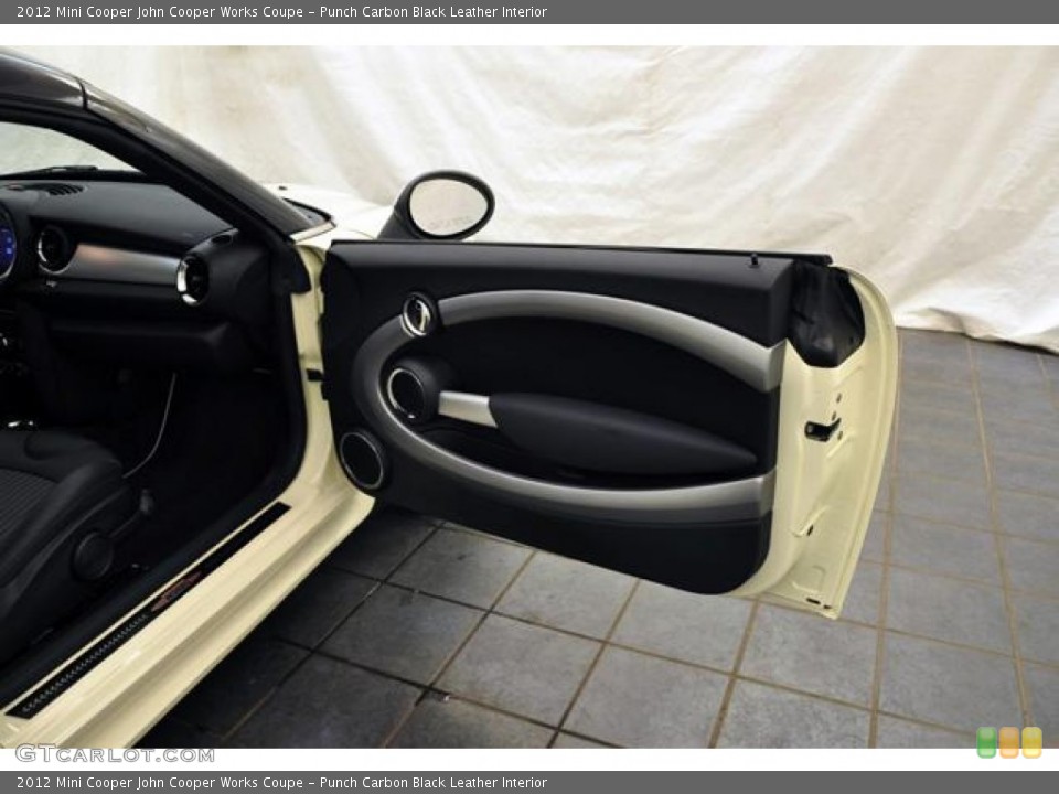 Punch Carbon Black Leather Interior Door Panel for the 2012 Mini Cooper John Cooper Works Coupe #68911476