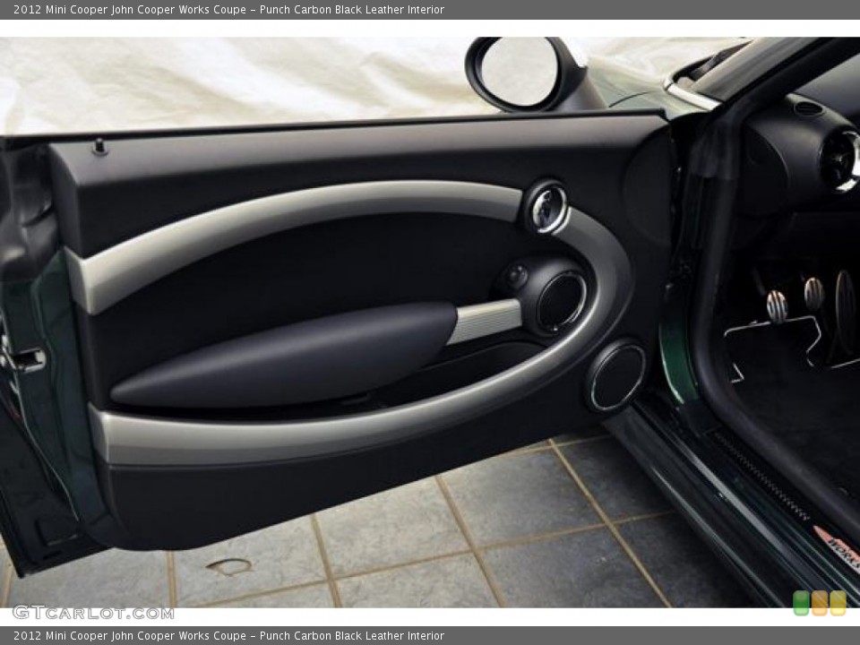 Punch Carbon Black Leather Interior Door Panel for the 2012 Mini Cooper John Cooper Works Coupe #68911620