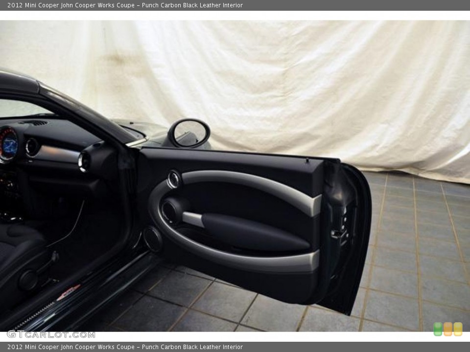 Punch Carbon Black Leather Interior Door Panel for the 2012 Mini Cooper John Cooper Works Coupe #68911749