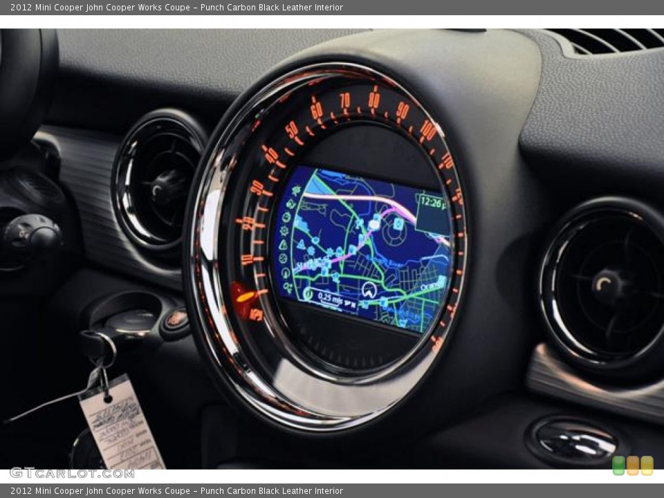 Punch Carbon Black Leather Interior Navigation for the 2012 Mini Cooper John Cooper Works Coupe #68911766