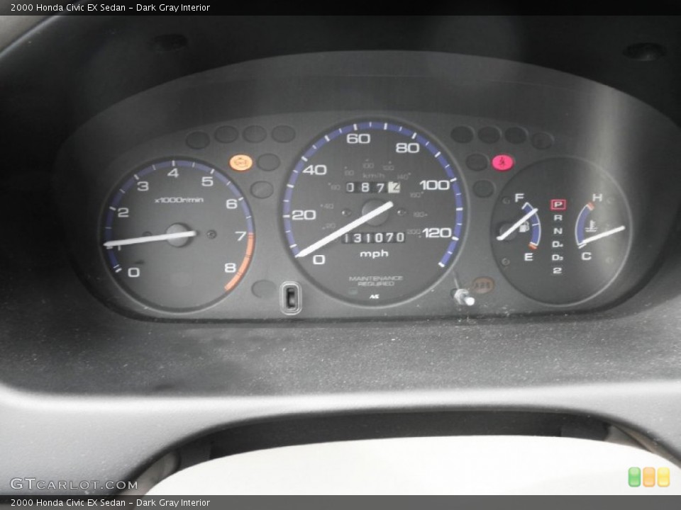 Dark Gray Interior Gauges for the 2000 Honda Civic EX Sedan #68919054