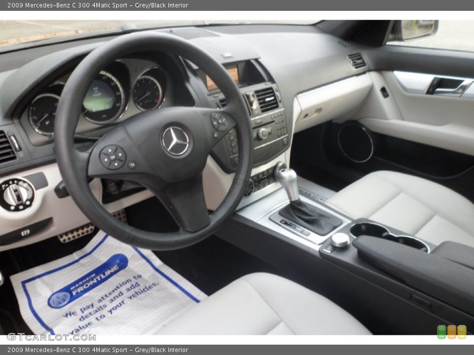 Grey/Black 2009 Mercedes-Benz C Interiors