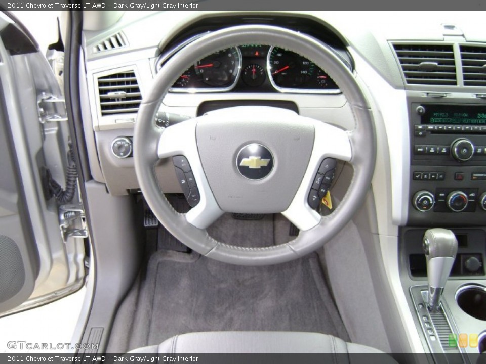 Dark Gray/Light Gray Interior Steering Wheel for the 2011 Chevrolet Traverse LT AWD #68934141