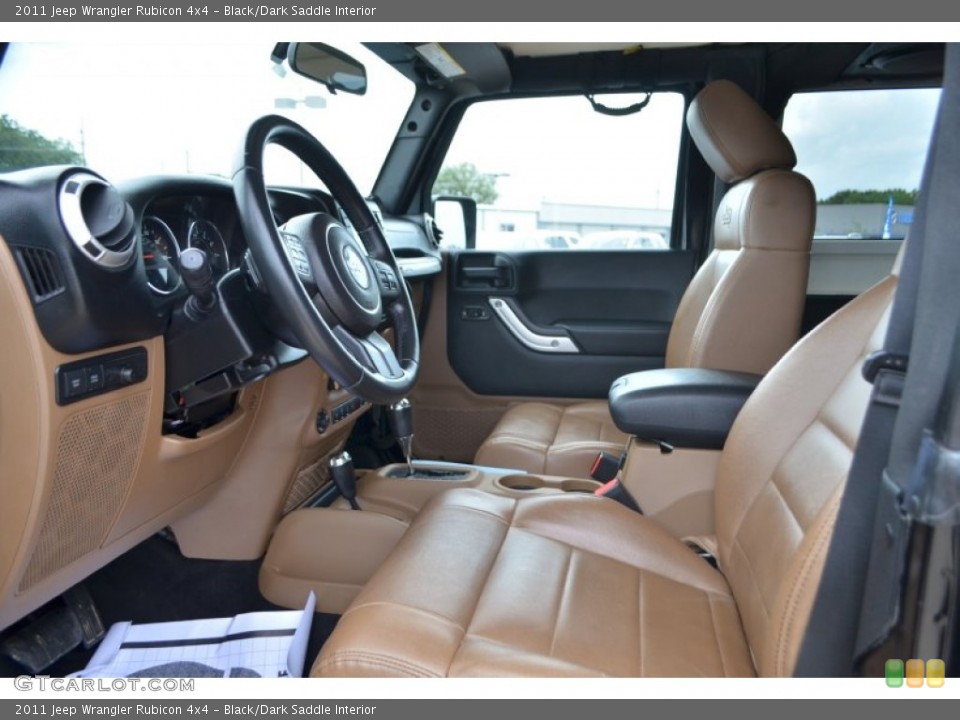 Black/Dark Saddle Interior Front Seat for the 2011 Jeep Wrangler Rubicon 4x4 #68936394