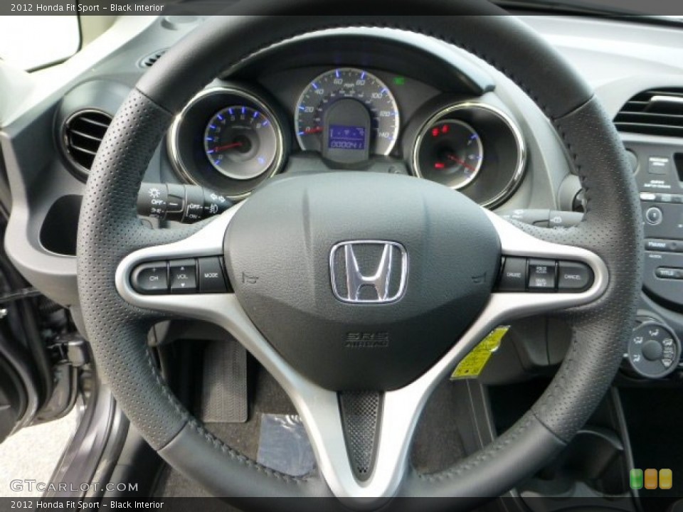 Black Interior Steering Wheel for the 2012 Honda Fit Sport #68937567