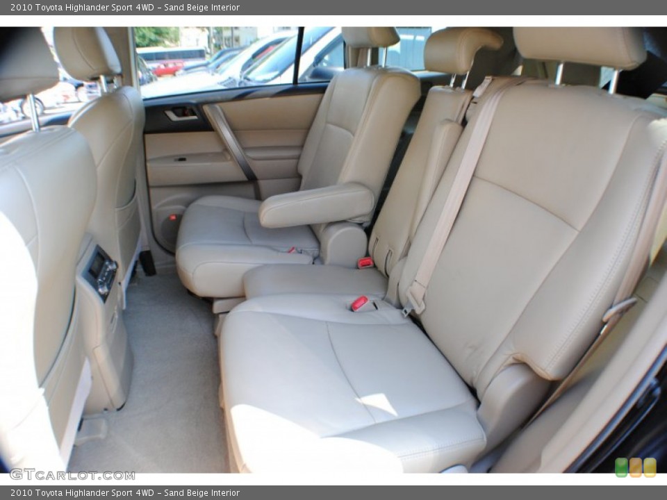 Sand Beige Interior Rear Seat for the 2010 Toyota Highlander Sport 4WD #68939757