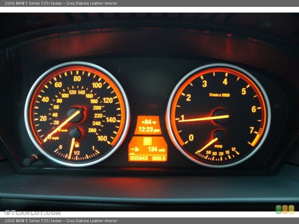 Grey Dakota Leather Interior Gauges for the 2009 BMW 5 Series 535i Sedan #68943639