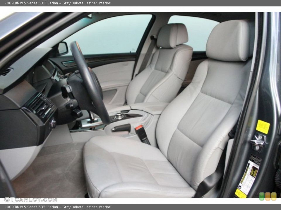 Grey Dakota Leather Interior Front Seat for the 2009 BMW 5 Series 535i Sedan #68943651