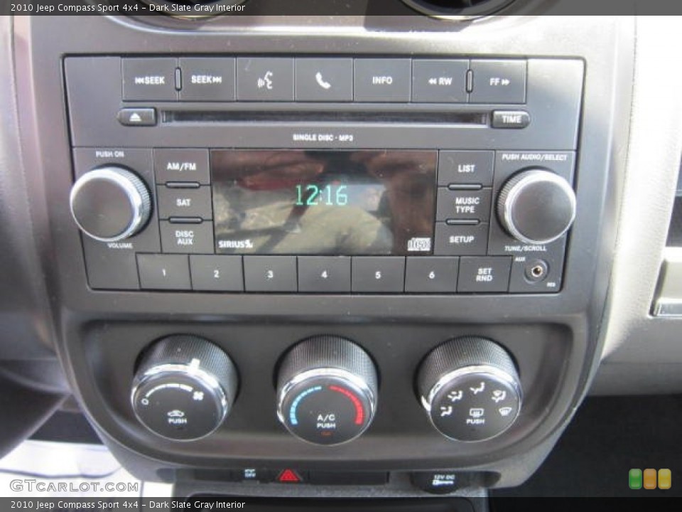Dark Slate Gray Interior Controls for the 2010 Jeep Compass Sport 4x4 #68948352